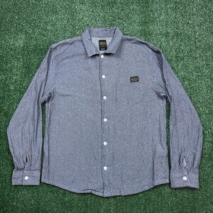 RVCA Blue Striped Long Sleeve Button-Down Shirt